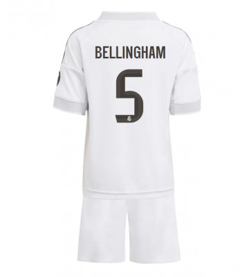 Real Madrid Jude Bellingham #5 Primera Equipación Niños 2025-26 Manga Corta (+ Pantalones cortos)